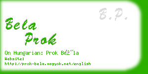 bela prok business card